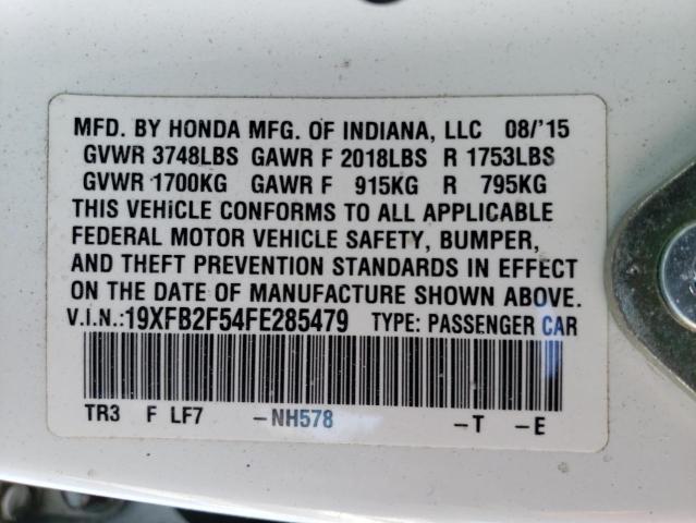 Photo 9 VIN: 19XFB2F54FE285479 - HONDA CIVIC LX 