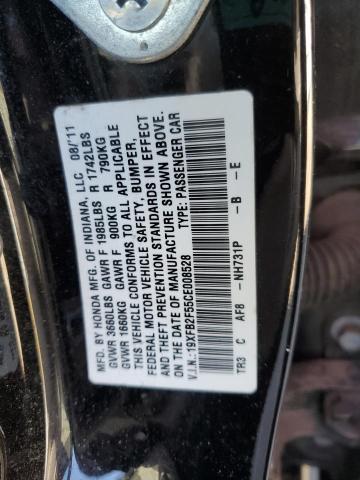 Photo 11 VIN: 19XFB2F55CE008528 - HONDA CIVIC LX 