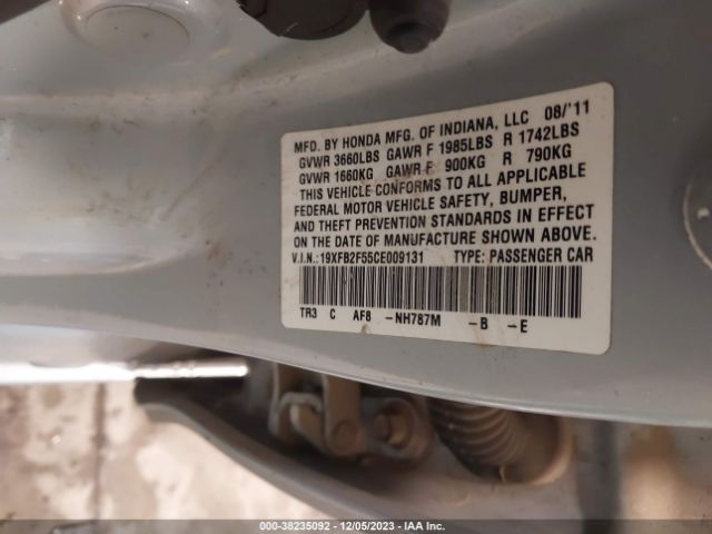 Photo 8 VIN: 19XFB2F55CE009131 - HONDA CIVIC 