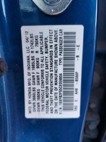 Photo 11 VIN: 19XFB2F55CE059804 - HONDA CIVIC LX 