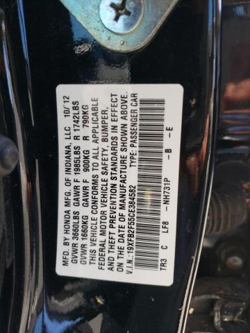 Photo 11 VIN: 19XFB2F55CE384582 - HONDA CIVIC LX 