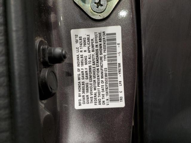 Photo 12 VIN: 19XFB2F55CE386123 - HONDA CIVIC LX 