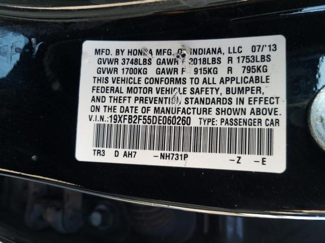 Photo 9 VIN: 19XFB2F55DE060260 - HONDA CIVIC LX 