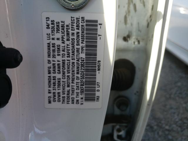 Photo 9 VIN: 19XFB2F55DE238247 - HONDA CIVIC LX 