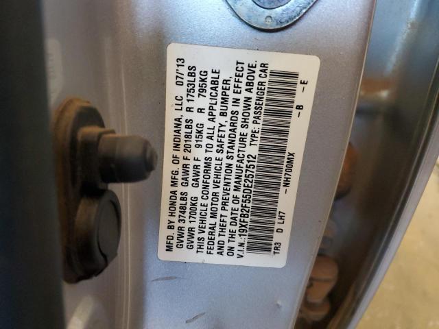 Photo 11 VIN: 19XFB2F55DE257512 - HONDA CIVIC LX 