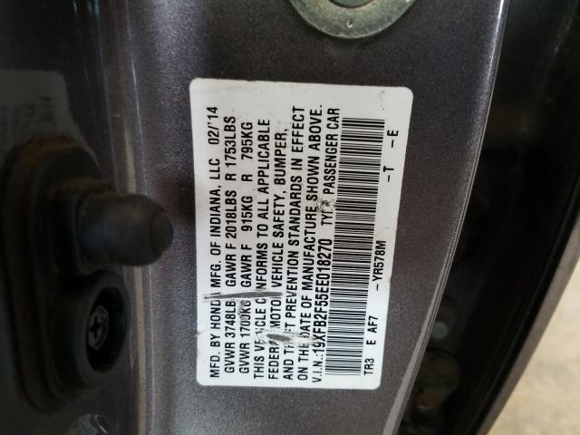 Photo 9 VIN: 19XFB2F55EE018270 - HONDA CIVIC LX 