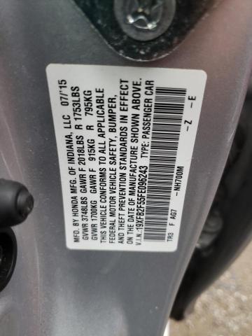 Photo 9 VIN: 19XFB2F55FE096243 - HONDA CIVIC LX 