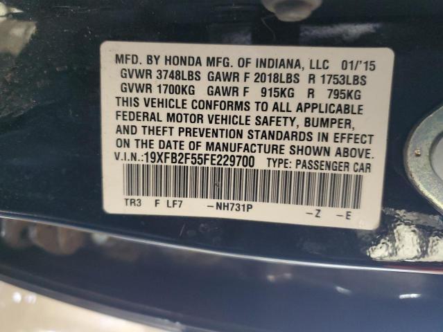 Photo 11 VIN: 19XFB2F55FE229700 - HONDA CIVIC LX 