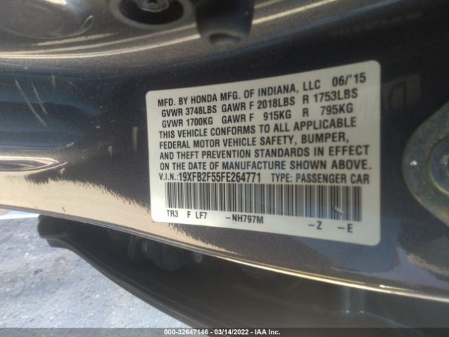 Photo 8 VIN: 19XFB2F55FE264771 - HONDA CIVIC SEDAN 