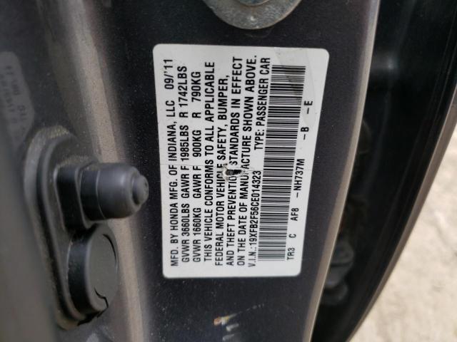 Photo 11 VIN: 19XFB2F56CE014323 - HONDA CIVIC LX 