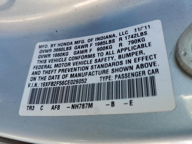 Photo 11 VIN: 19XFB2F56CE026052 - HONDA CIVIC 