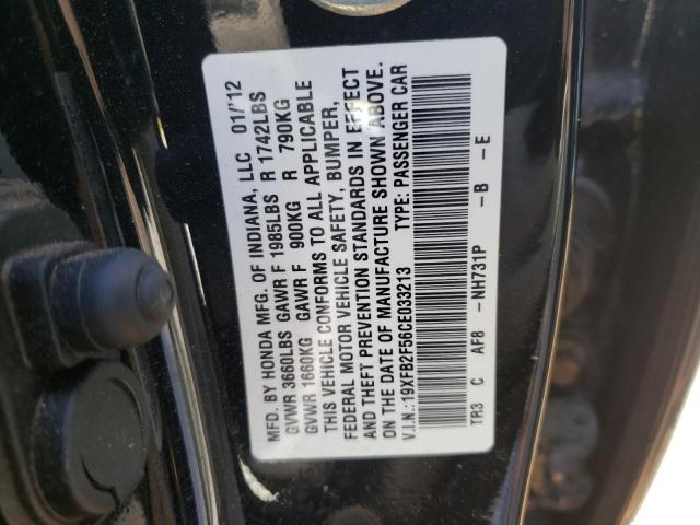 Photo 11 VIN: 19XFB2F56CE033213 - HONDA CIVIC LX 