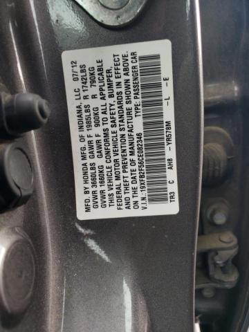 Photo 11 VIN: 19XFB2F56CE082346 - HONDA CIVIC 