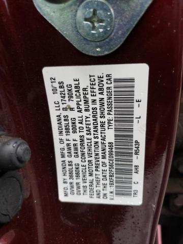 Photo 11 VIN: 19XFB2F56CE099468 - HONDA CIVIC LX 