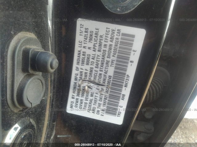 Photo 8 VIN: 19XFB2F56CE108248 - HONDA CIVIC SDN 