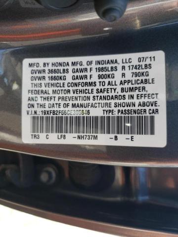 Photo 9 VIN: 19XFB2F56CE305646 - HONDA CIVIC LX 