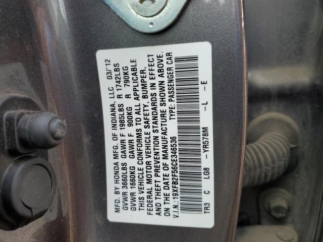 Photo 12 VIN: 19XFB2F56CE346536 - HONDA CIVIC 