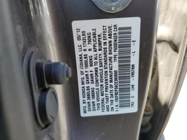 Photo 11 VIN: 19XFB2F56CE360890 - HONDA CIVIC 