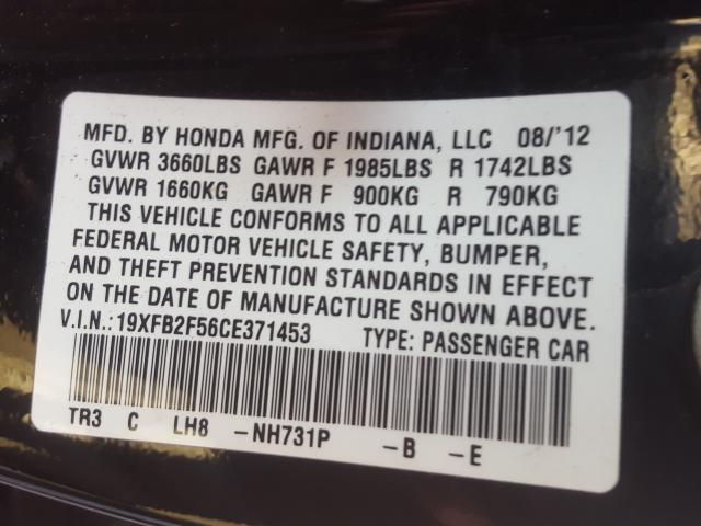 Photo 9 VIN: 19XFB2F56CE371453 - HONDA CIVIC LX 