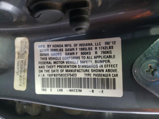 Photo 9 VIN: 19XFB2F56CE375423 - HONDA CIVIC LX 