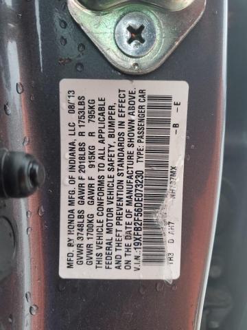 Photo 12 VIN: 19XFB2F56DE073230 - HONDA CIVIC 