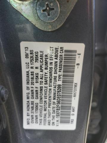 Photo 11 VIN: 19XFB2F56DE076399 - HONDA CIVIC 