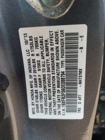 Photo 12 VIN: 19XFB2F56DE088794 - HONDA CIVIC LX 