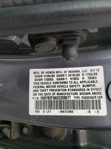 Photo 9 VIN: 19XFB2F56DE209677 - HONDA CIVIC LX 