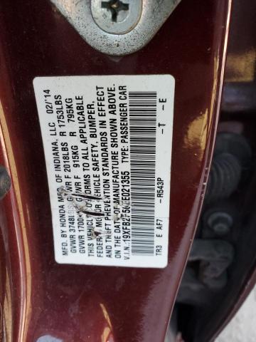 Photo 12 VIN: 19XFB2F56EE021355 - HONDA CIVIC LX 