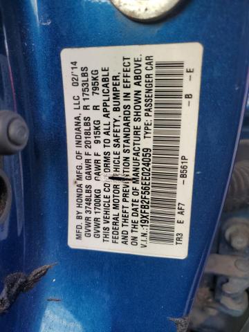 Photo 11 VIN: 19XFB2F56EE024059 - HONDA CIVIC LX 