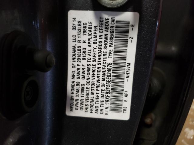 Photo 11 VIN: 19XFB2F56EE024675 - HONDA CIVIC LX 