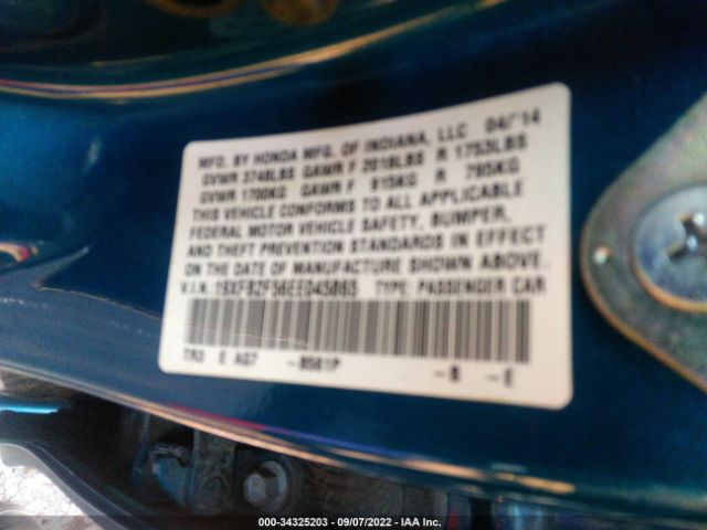 Photo 8 VIN: 19XFB2F56EE045865 - HONDA CIVIC SEDAN 