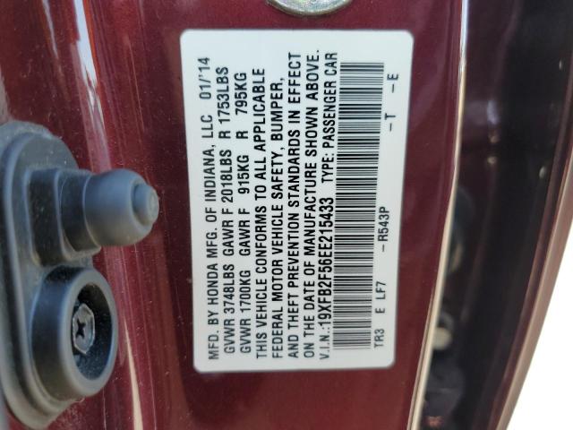 Photo 11 VIN: 19XFB2F56EE215433 - HONDA CIVIC 