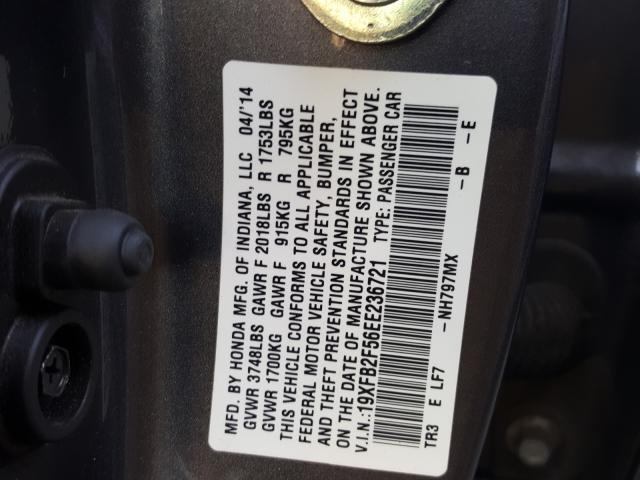 Photo 9 VIN: 19XFB2F56EE236721 - HONDA CIVIC LX 