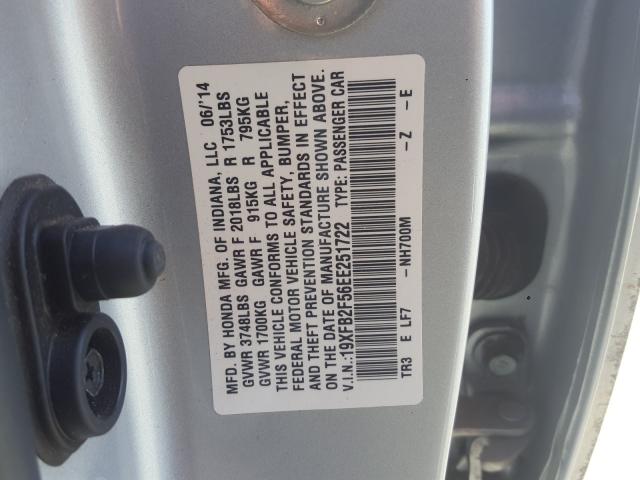 Photo 9 VIN: 19XFB2F56EE251722 - HONDA CIVIC LX 