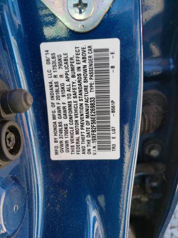 Photo 11 VIN: 19XFB2F56EE269833 - HONDA CIVIC LX 