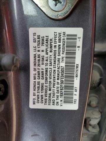 Photo 12 VIN: 19XFB2F56FE045057 - HONDA CIVIC 