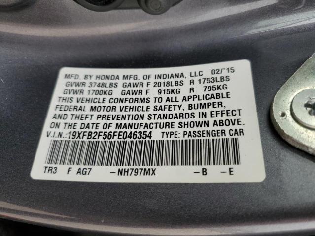 Photo 11 VIN: 19XFB2F56FE046354 - HONDA CIVIC 