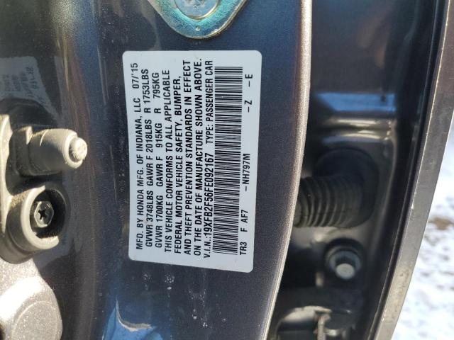 Photo 11 VIN: 19XFB2F56FE092167 - HONDA CIVIC 