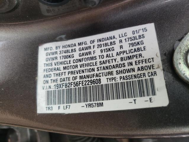 Photo 11 VIN: 19XFB2F56FE229608 - HONDA CIVIC 