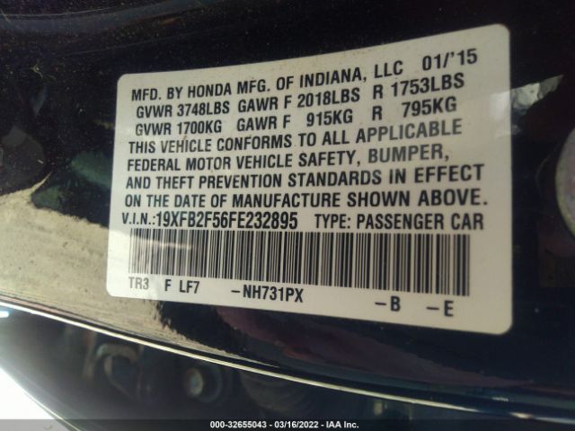 Photo 8 VIN: 19XFB2F56FE232895 - HONDA CIVIC SEDAN 