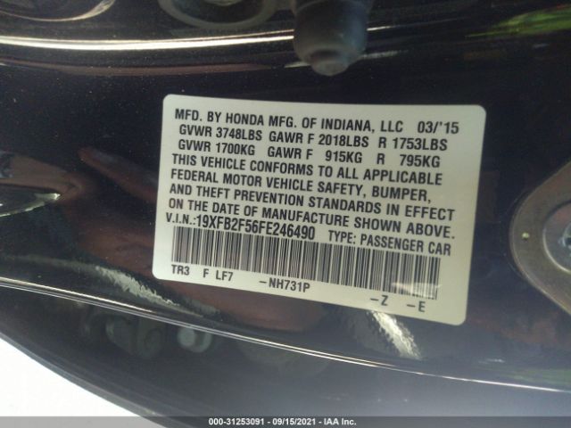 Photo 8 VIN: 19XFB2F56FE246490 - HONDA CIVIC SEDAN 