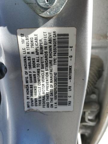 Photo 12 VIN: 19XFB2F57CE383742 - HONDA CIVIC LX 