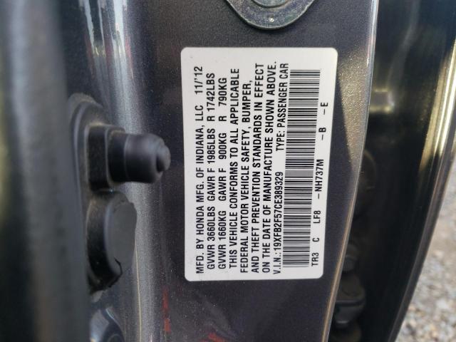 Photo 12 VIN: 19XFB2F57CE389329 - HONDA CIVIC 