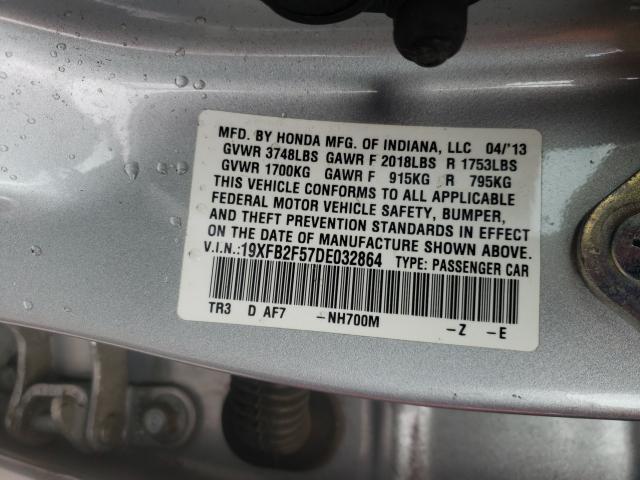 Photo 9 VIN: 19XFB2F57DE032864 - HONDA CIVIC 