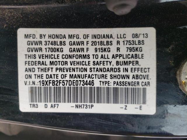 Photo 9 VIN: 19XFB2F57DE073446 - HONDA CIVIC LX 