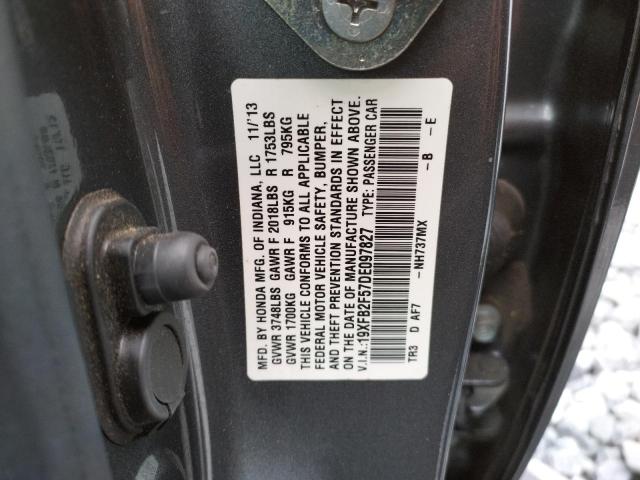 Photo 9 VIN: 19XFB2F57DE097827 - HONDA CIVIC LX 