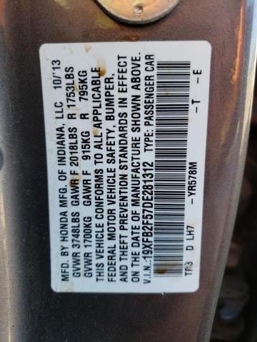 Photo 11 VIN: 19XFB2F57DE281312 - HONDA CIVIC 