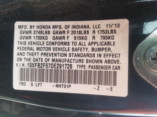 Photo 9 VIN: 19XFB2F57DE291726 - HONDA CIVIC LX 