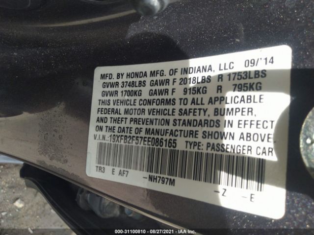 Photo 8 VIN: 19XFB2F57EE086165 - HONDA CIVIC SEDAN 